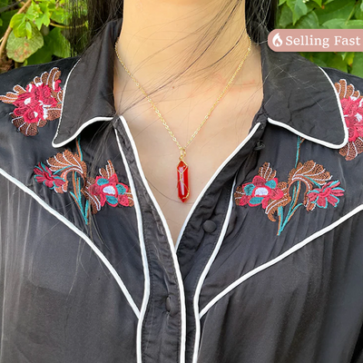 Carnelian Wire Wrapped Necklace